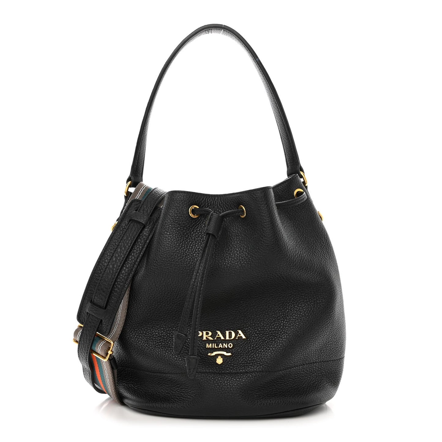 Vitello Daino Bucket Bag Black