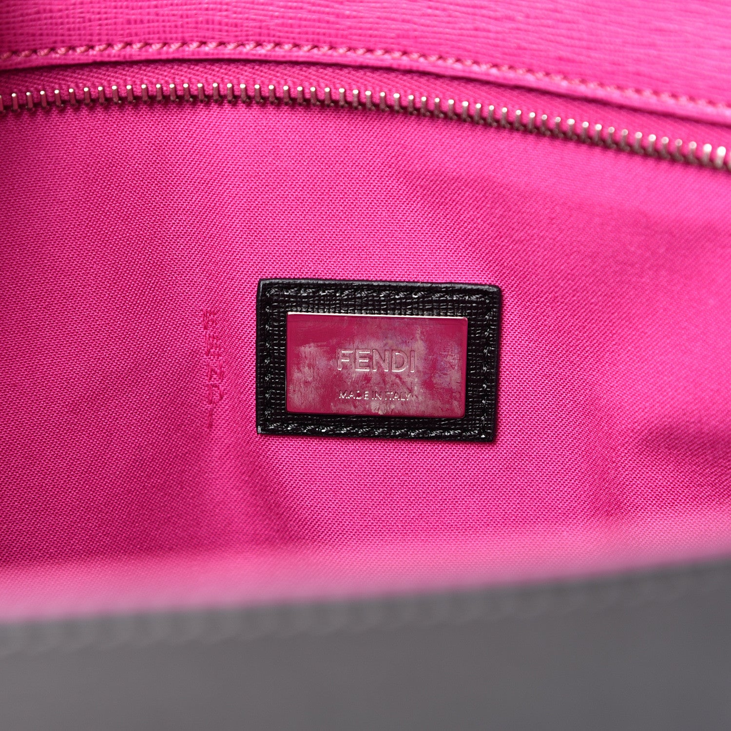 Fendi Vitello Elite Cuoio Monster Buggies Medium Roll Tote Carbone Black Multicolor Magenta 5 of 10