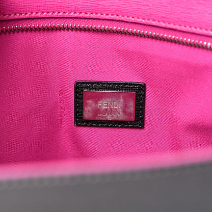 Fendi Vitello Elite Cuoio Monster Buggies Medium Roll Tote Carbone Black Multicolor Magenta 5 of 10