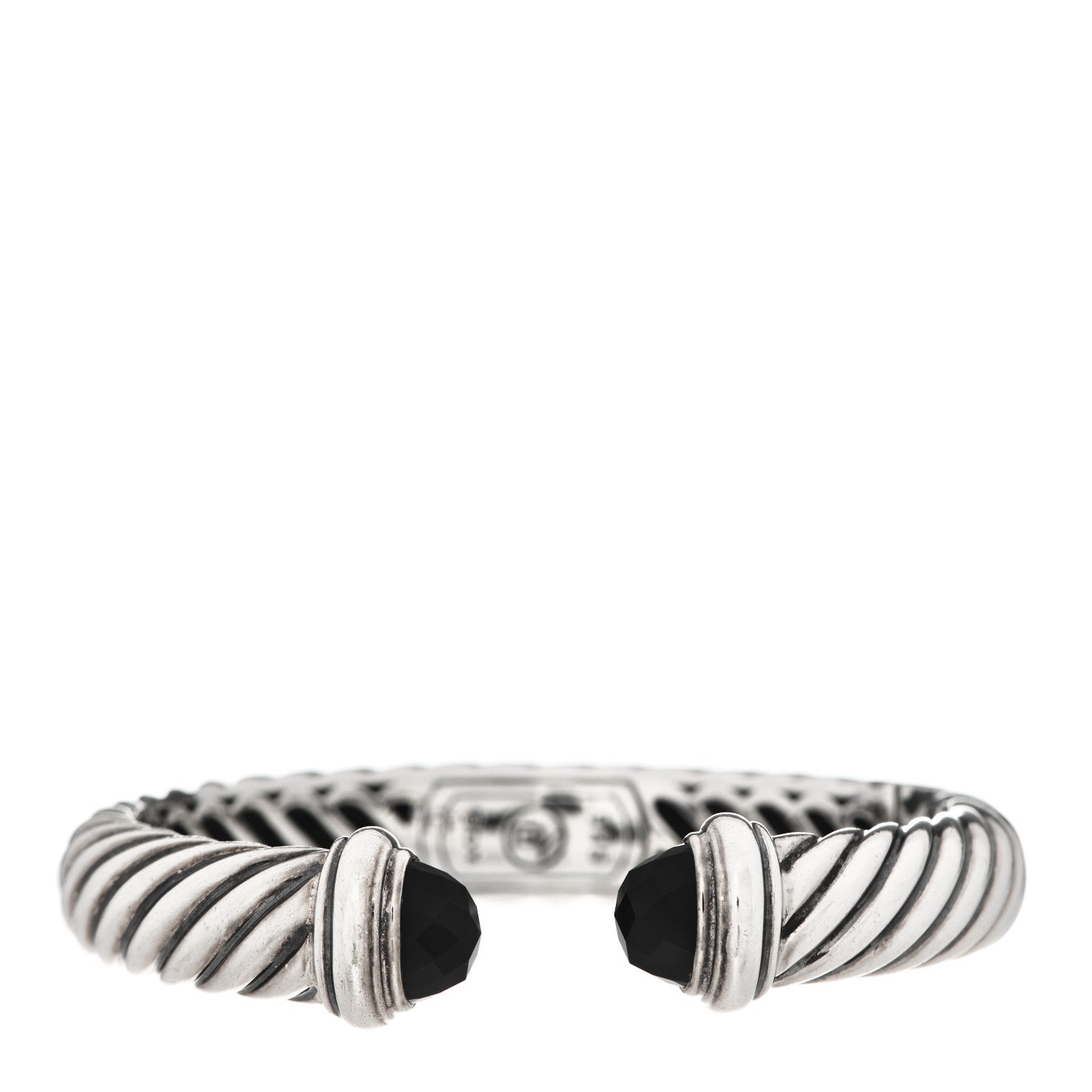 David Yurman Sterling Silver Black Onyx 10mm Waverly Bracelet 1 of 3