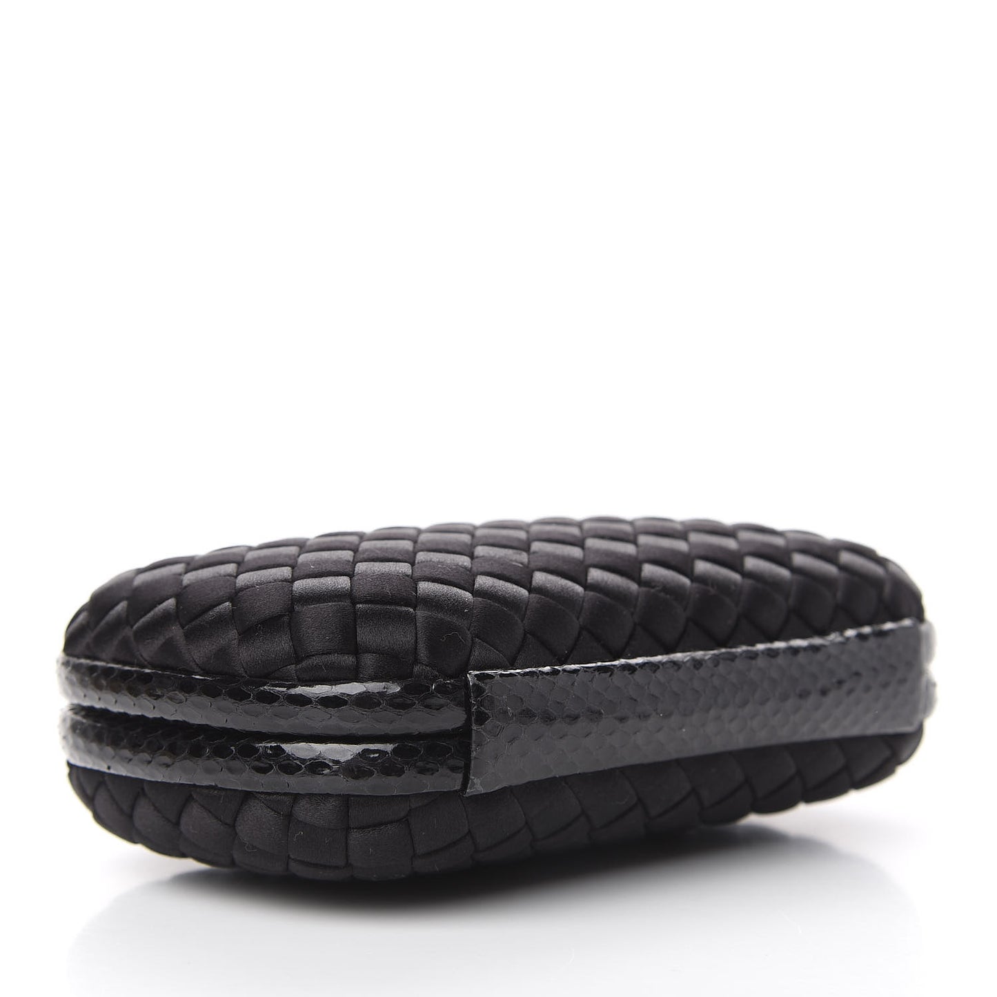 Satin Intreccio Impero Ayers Knot Clutch Black