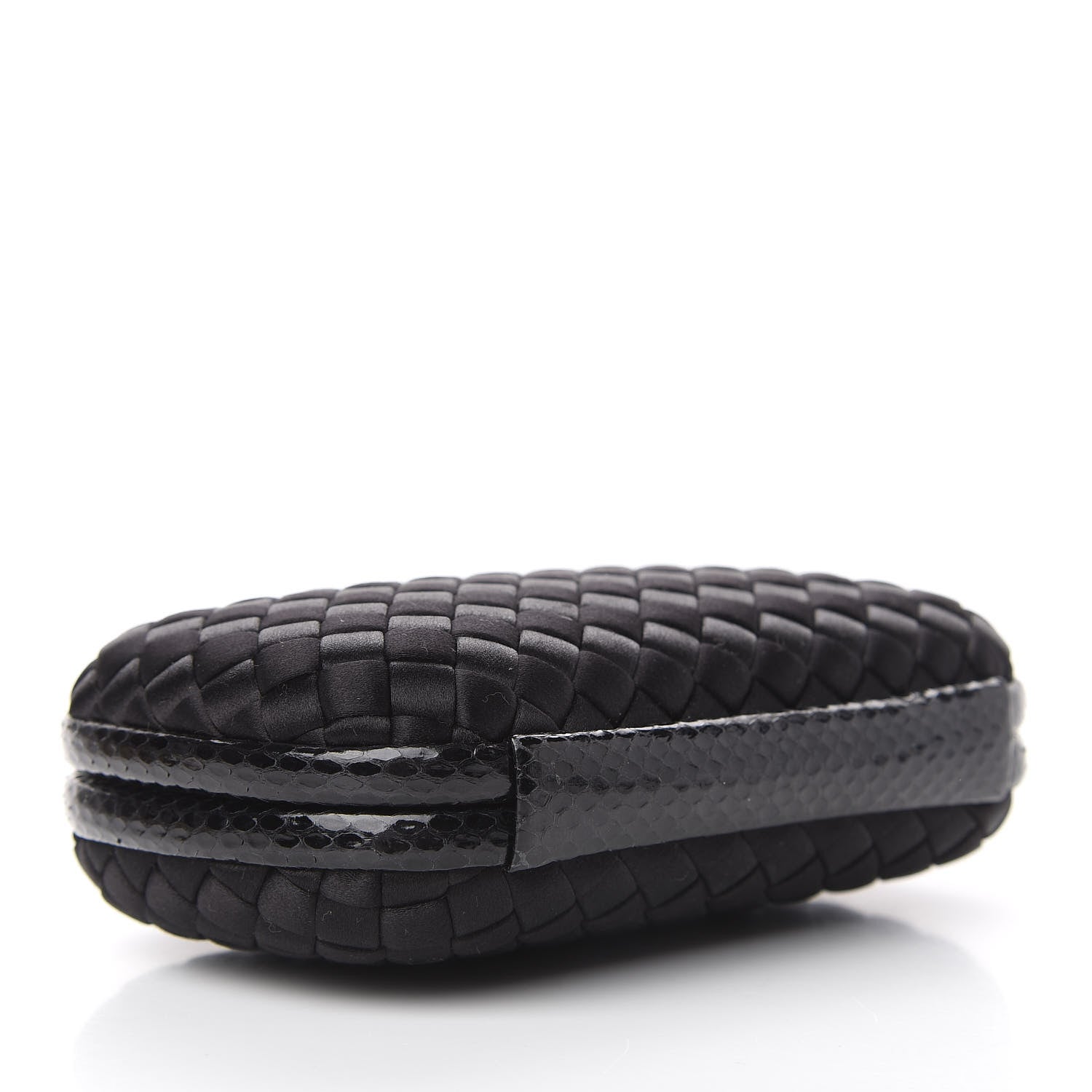 Bottega Veneta Satin Intreccio Impero Ayers Knot Clutch Black 3 of 8