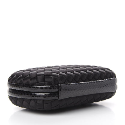 Bottega Veneta Satin Intreccio Impero Ayers Knot Clutch Black 3 of 8