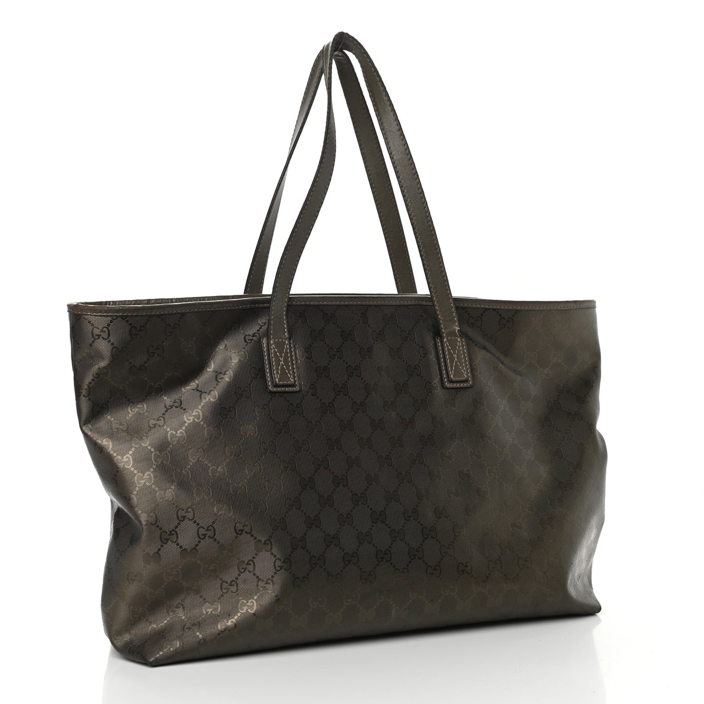 Imprime Monogram Medium Zippered Shopping Tote Pewter