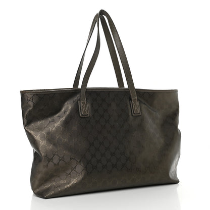 Gucci Imprime Monogram Medium Zippered Shopping Tote Pewter 2 of 10