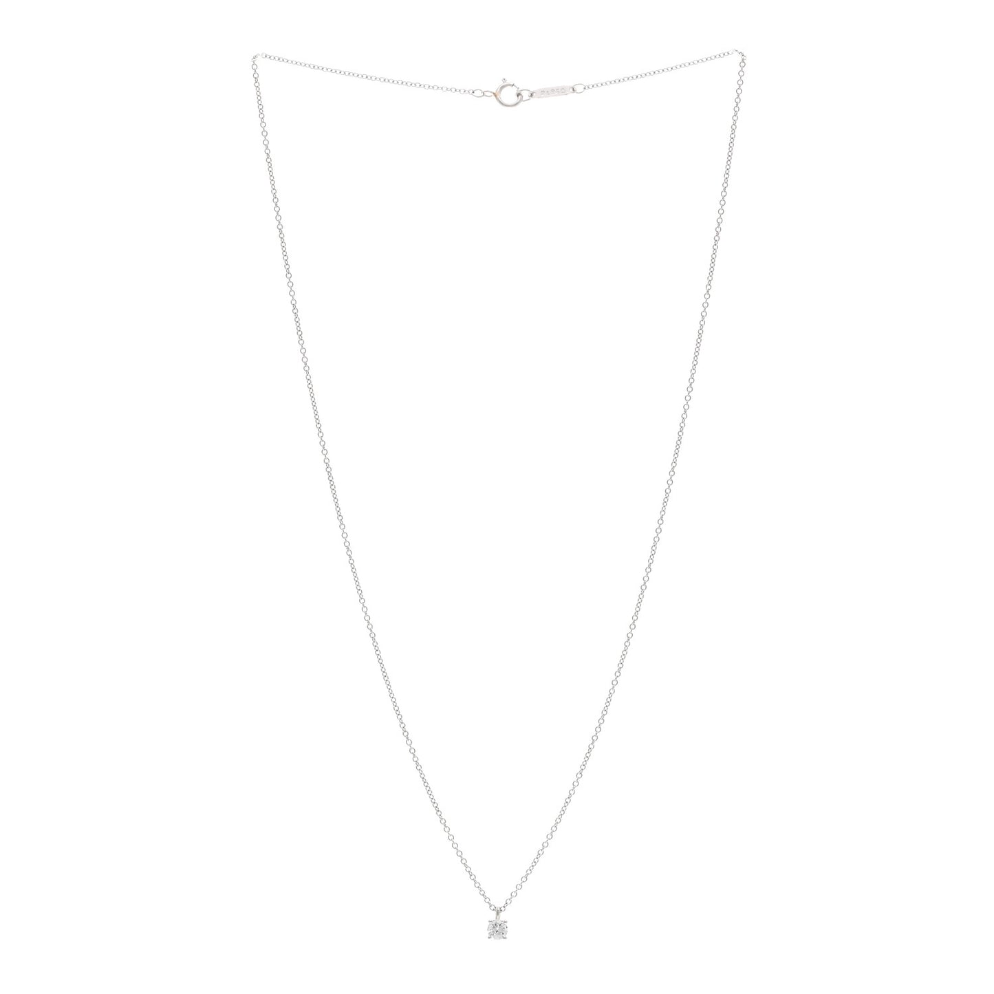 Platinum Diamond .16ct Solitaire Pendant Necklace