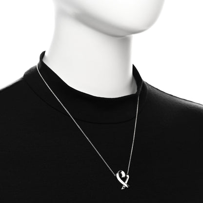 Tiffany Sterling Silver Paloma Picasso Loving Heart Pendant Necklace 2 of 5