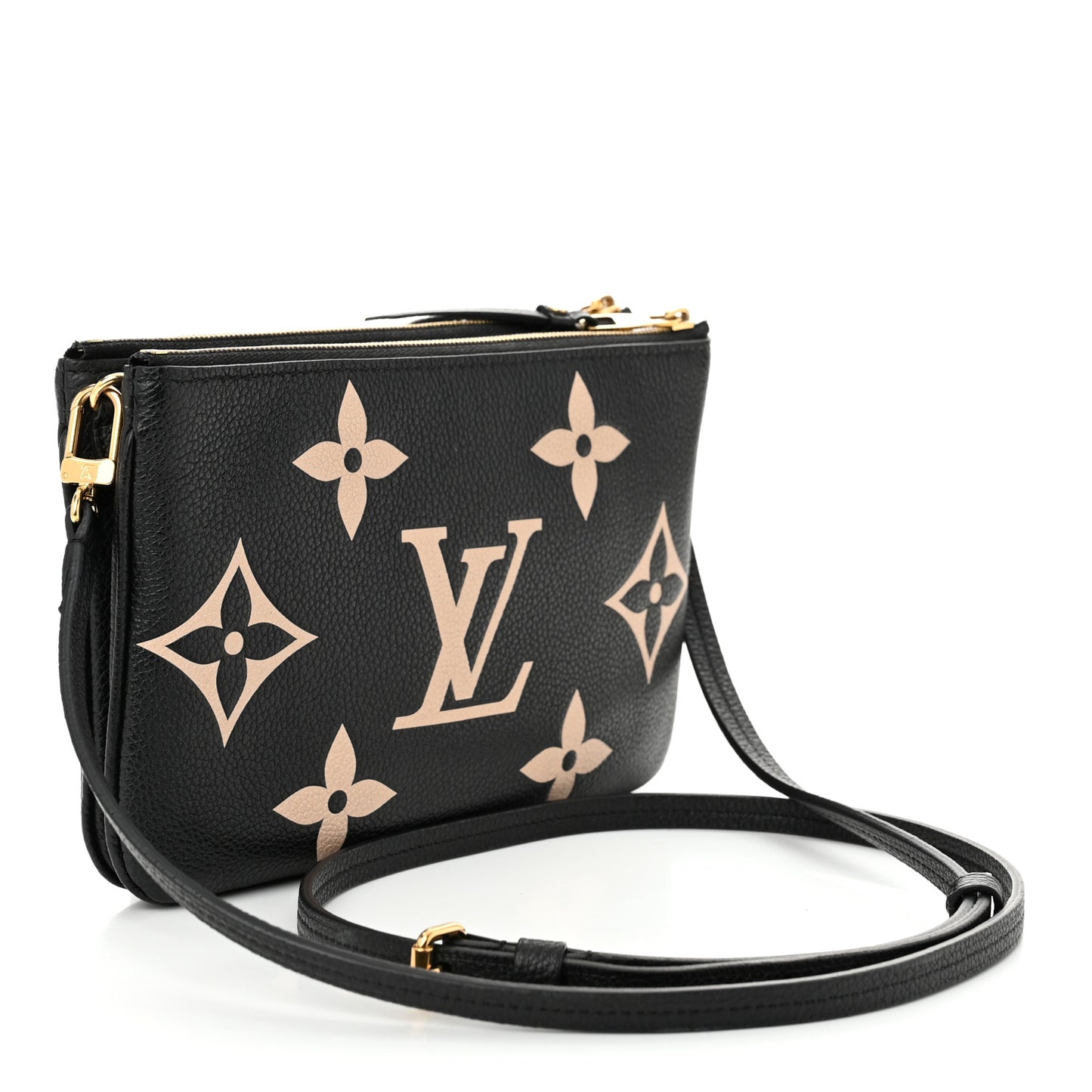 Empreinte Monogram Giant Double Zip Pochette Black Cream