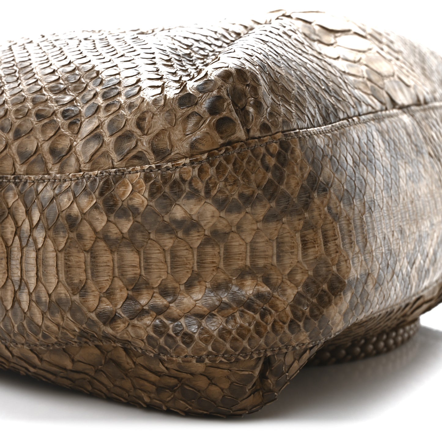 Snakeskin Medium G Wave Shoulder Bag Caramel