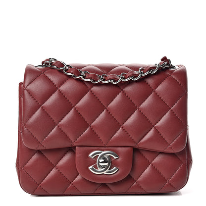 Chanel Lambskin Quilted Mini Square Flap Burgundy 1 of 11