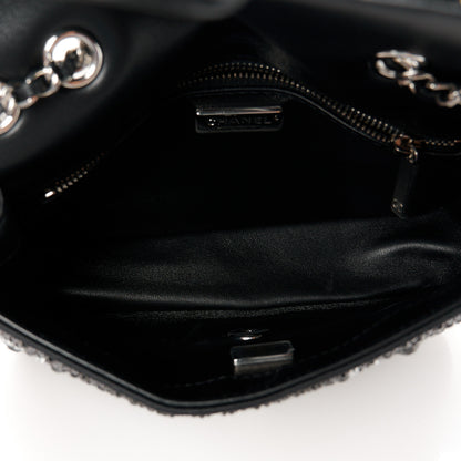 Chanel Satin Diamante Lucky Symbols Evening Flap Bag Black 5 of 12