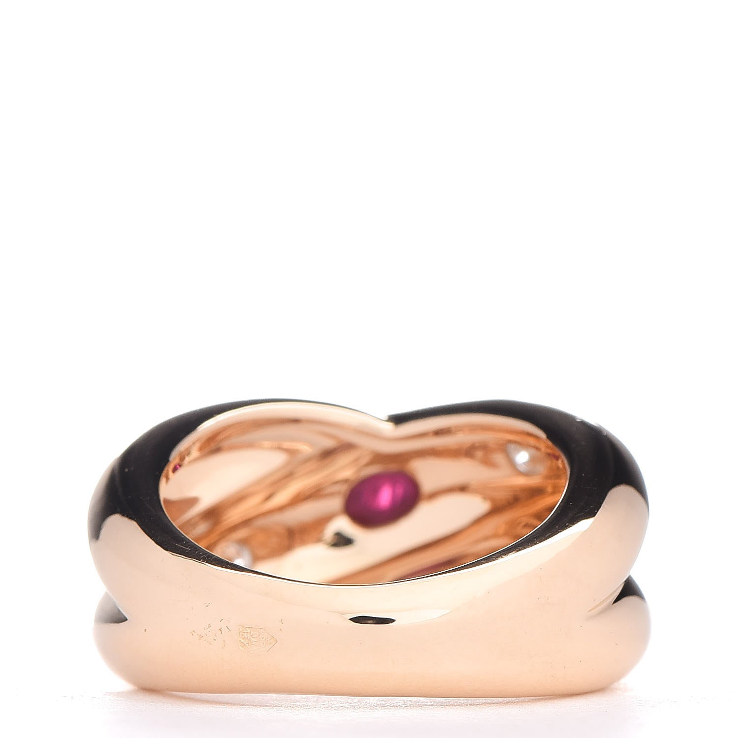 Cartier 18K Yellow Gold Diamond Ruby Colisee Ring 50 5.25 4 of 5