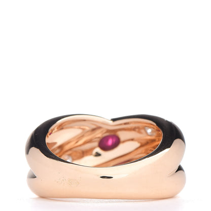 Cartier 18K Yellow Gold Diamond Ruby Colisee Ring 50 5.25 4 of 5