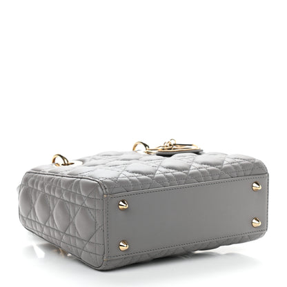 Christian Dior Lambskin Cannage Small Lucky Badges My Lady Dior Grey 4 of 9