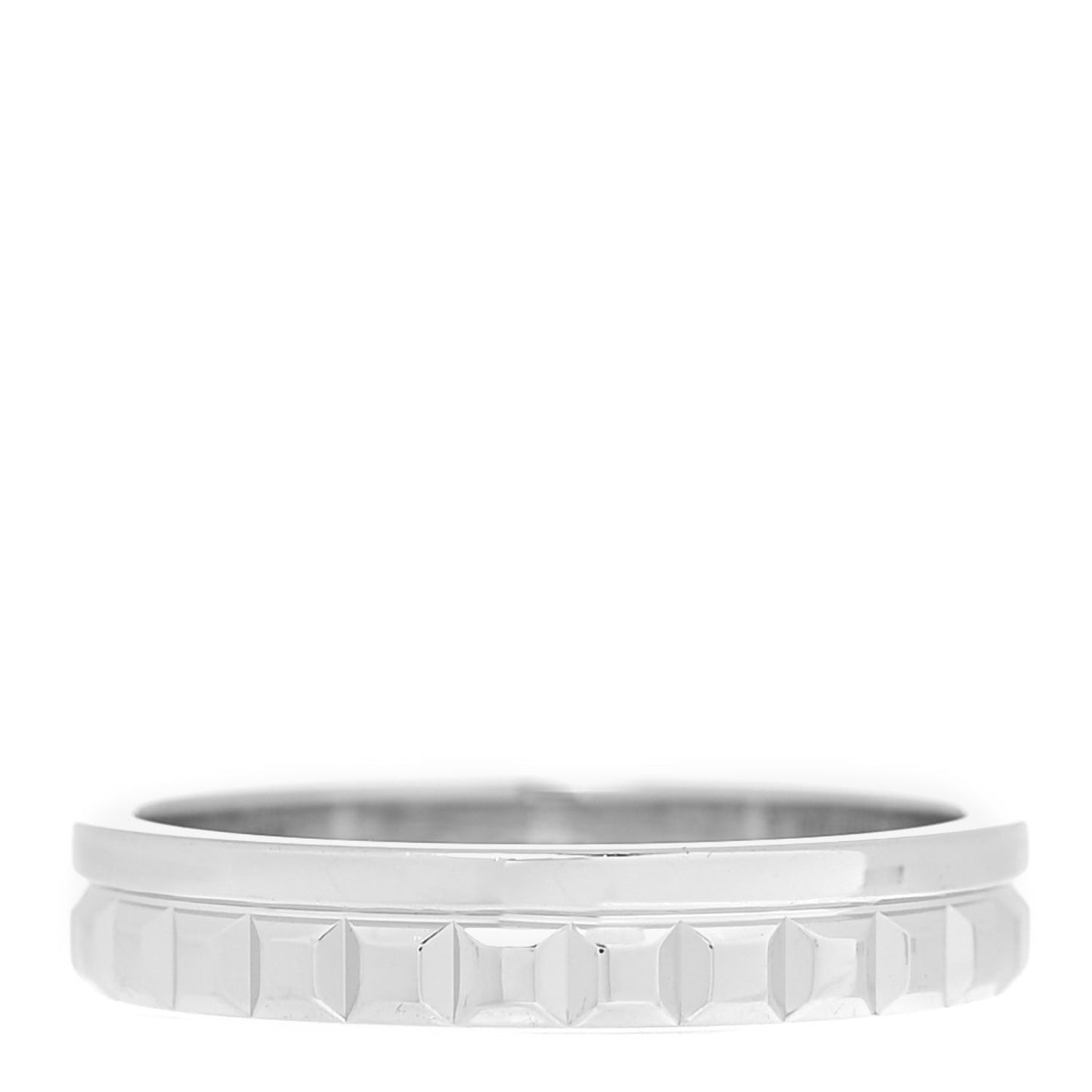 18K White Gold Quatre Radiant Wedding Band Ring 56 7.5
