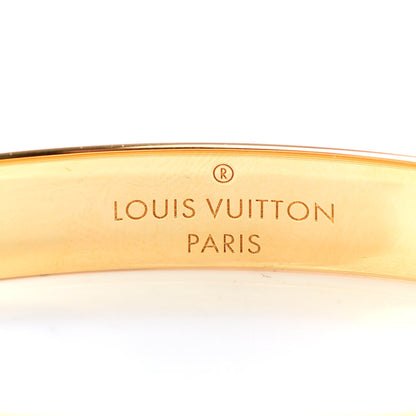 Louis Vuitton Brass Crystal Monogram Nanogram Strass Cuff S Gold 4 of 6