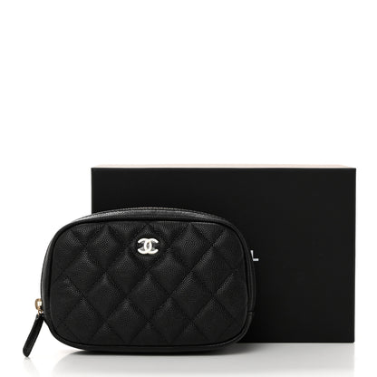 Chanel Caviar Quilted Small Curvy Pouch Cosmetic Case Black 8 of 8