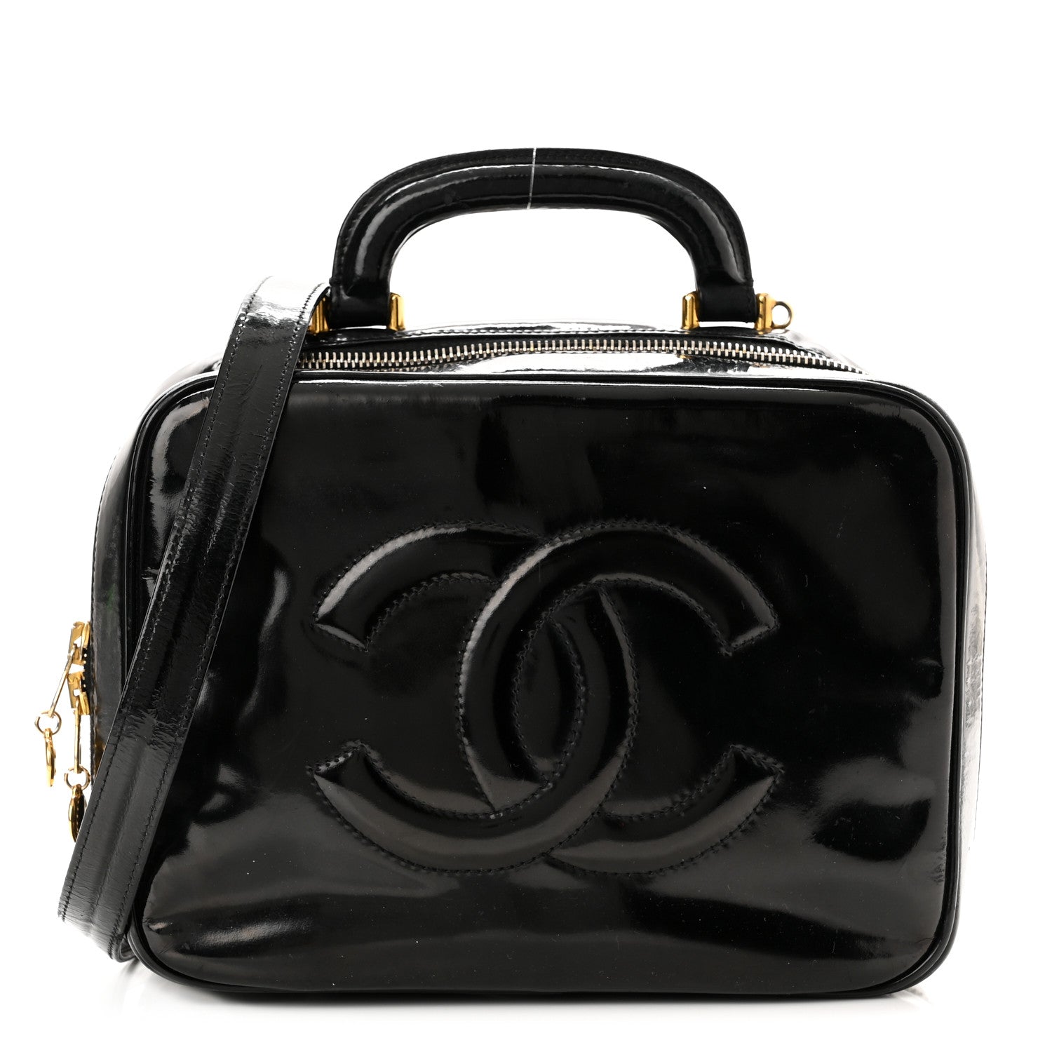 Chanel Patent CC Vanity Cosmetic Case Black 1 of 10