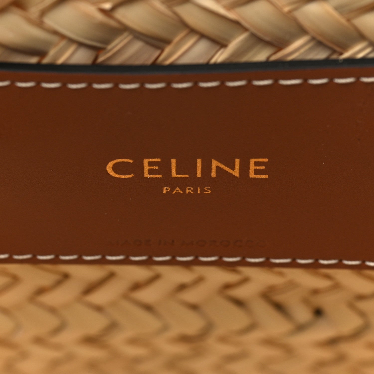 Celine Raffia Calfskin Triomphe Teen Panier Tan 6 of 9