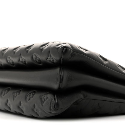 Louis Vuitton Lambskin Embossed Monogram Coussin MM Black 9 of 11