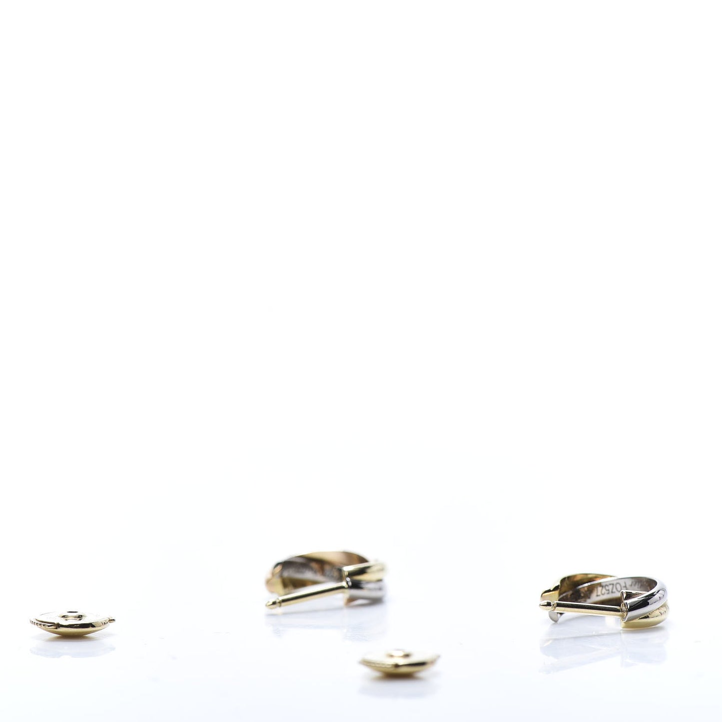 18K Pink Yellow White Gold 13mm Trinity Hoop Earrings