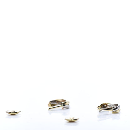 Cartier 18K Pink Yellow White Gold 13mm Trinity Hoop Earrings 3 of 6