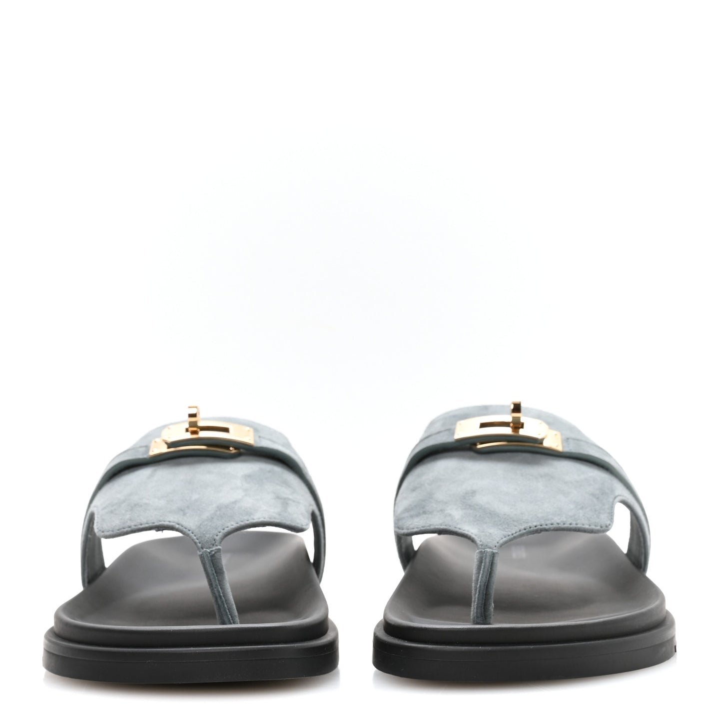 Suede Goatskin Womens Empire Sandals 38 Bleu Tonnerre