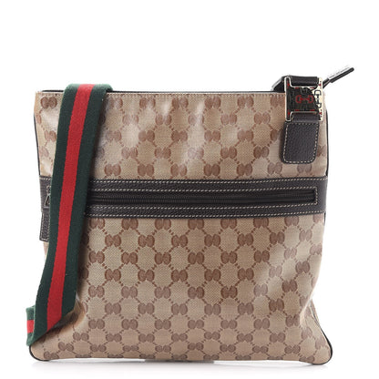 Gucci Crystal Monogram Web Crossbody Bag Brown 1 of 11