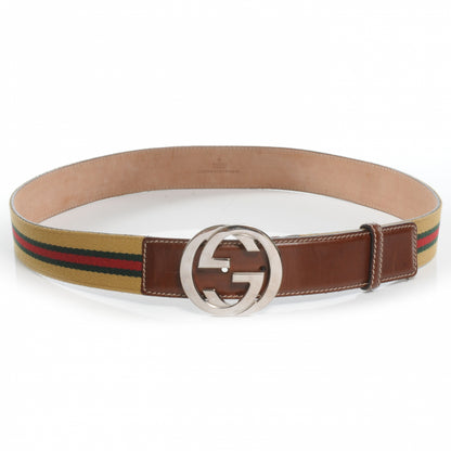 Gucci Leather Web GG Belt Biege 95 38 1 of 4