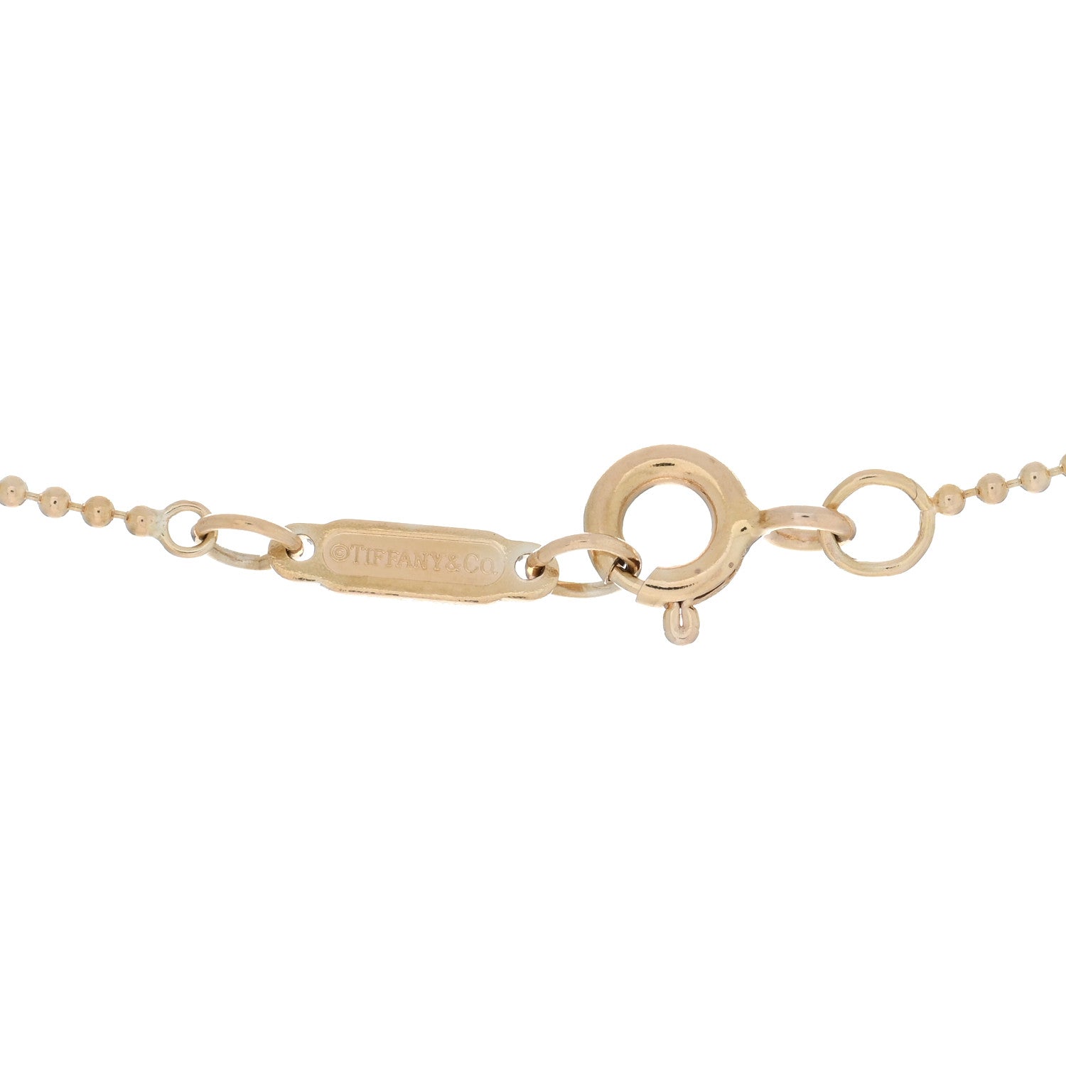 Tiffany 18K Rose Gold Beaded Chain Necklace 4 of 4