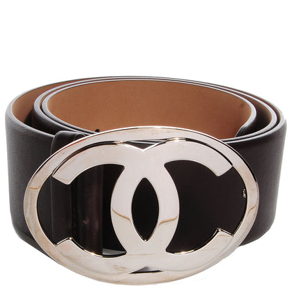 Chanel Leather CC Logo Belt 85 34 Brown 1 of 5