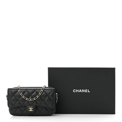 Chanel Caviar Quilted Flap Phone Holder With Chain Black 14 of 14