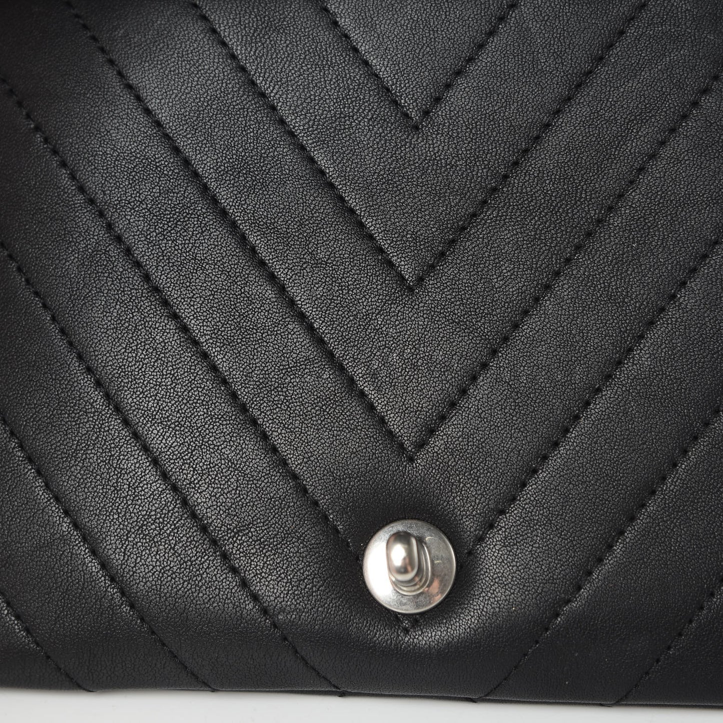 Lambskin Chevron Quilted Studded Stud Wars Flap Clutch Black