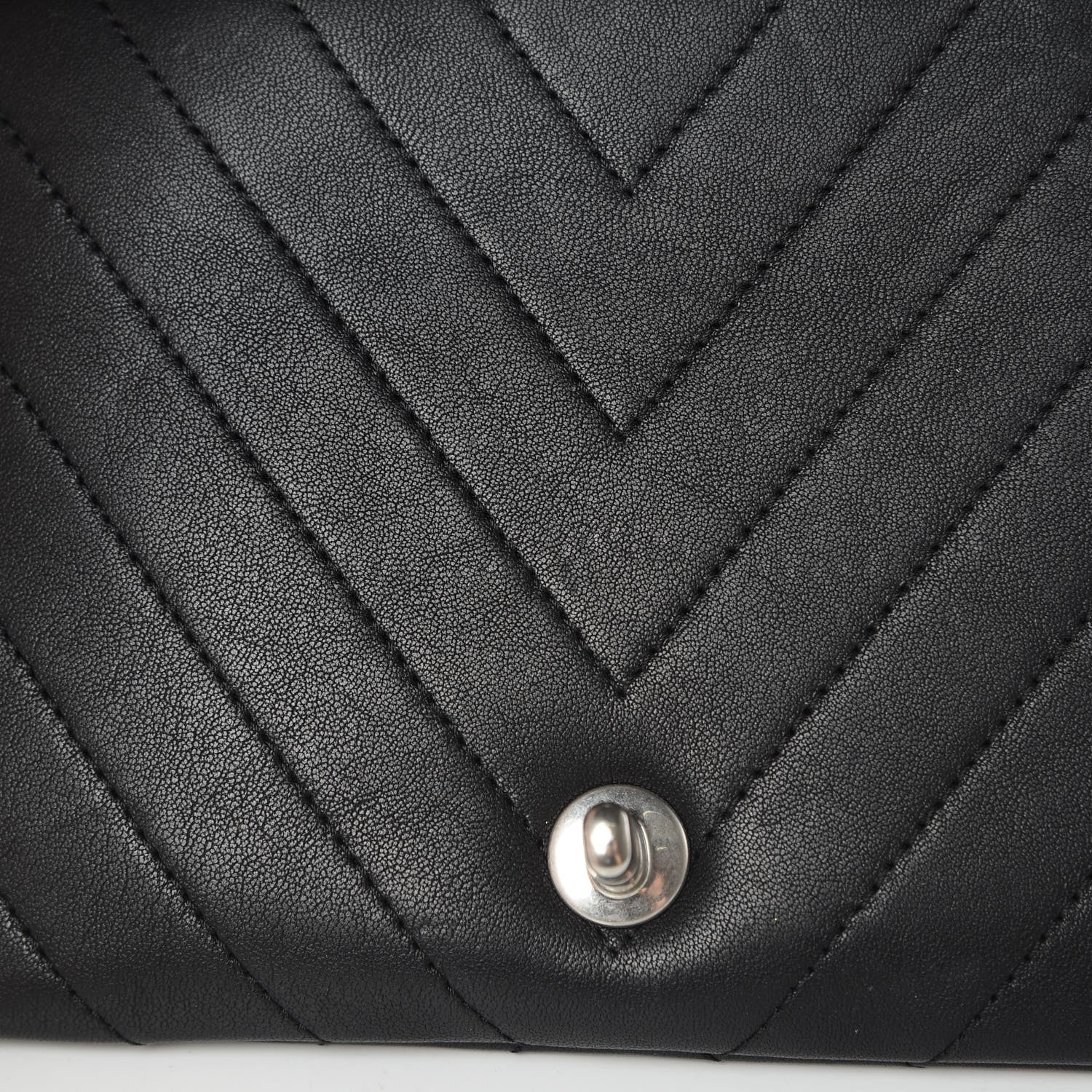Chanel Lambskin Chevron Quilted Studded Stud Wars Flap Clutch Black 9 of 10