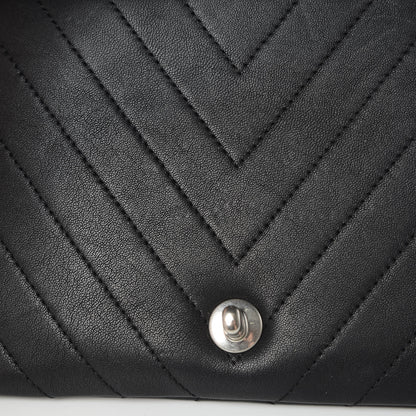 Chanel Lambskin Chevron Quilted Studded Stud Wars Flap Clutch Black 9 of 10