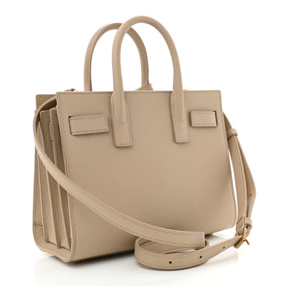 Saint Laurent Grained Calfskin Nano Sac de Jour Sea Salt 3 of 10
