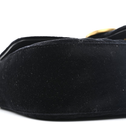 Gucci Velvet Matelasse Mini GG Marmont Shoulder Bag Black 9 of 11