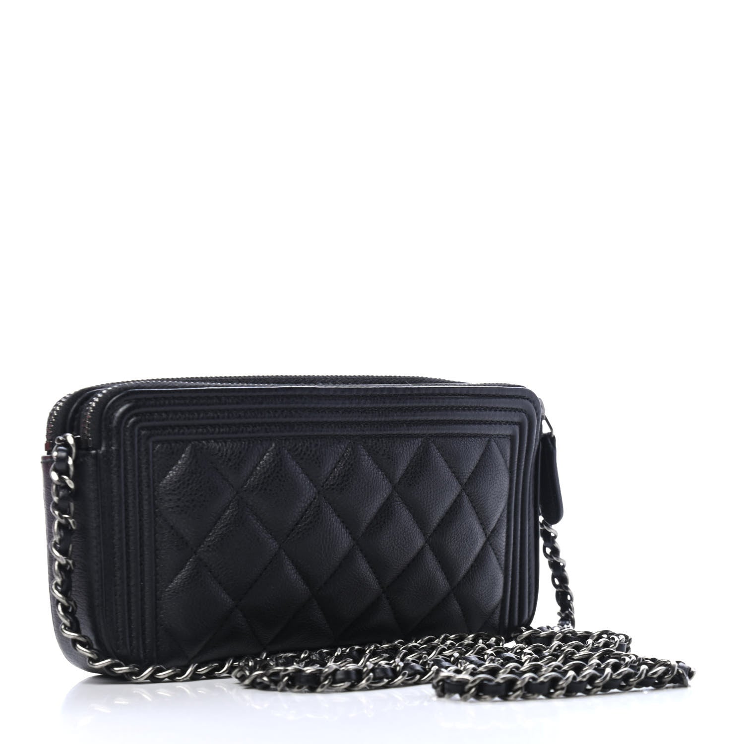 Chanel Caviar Quilted Small Boy Clutch With Chain Black 2 of 5