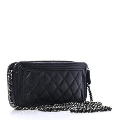 Chanel Caviar Quilted Small Boy Clutch With Chain Black 2 of 5