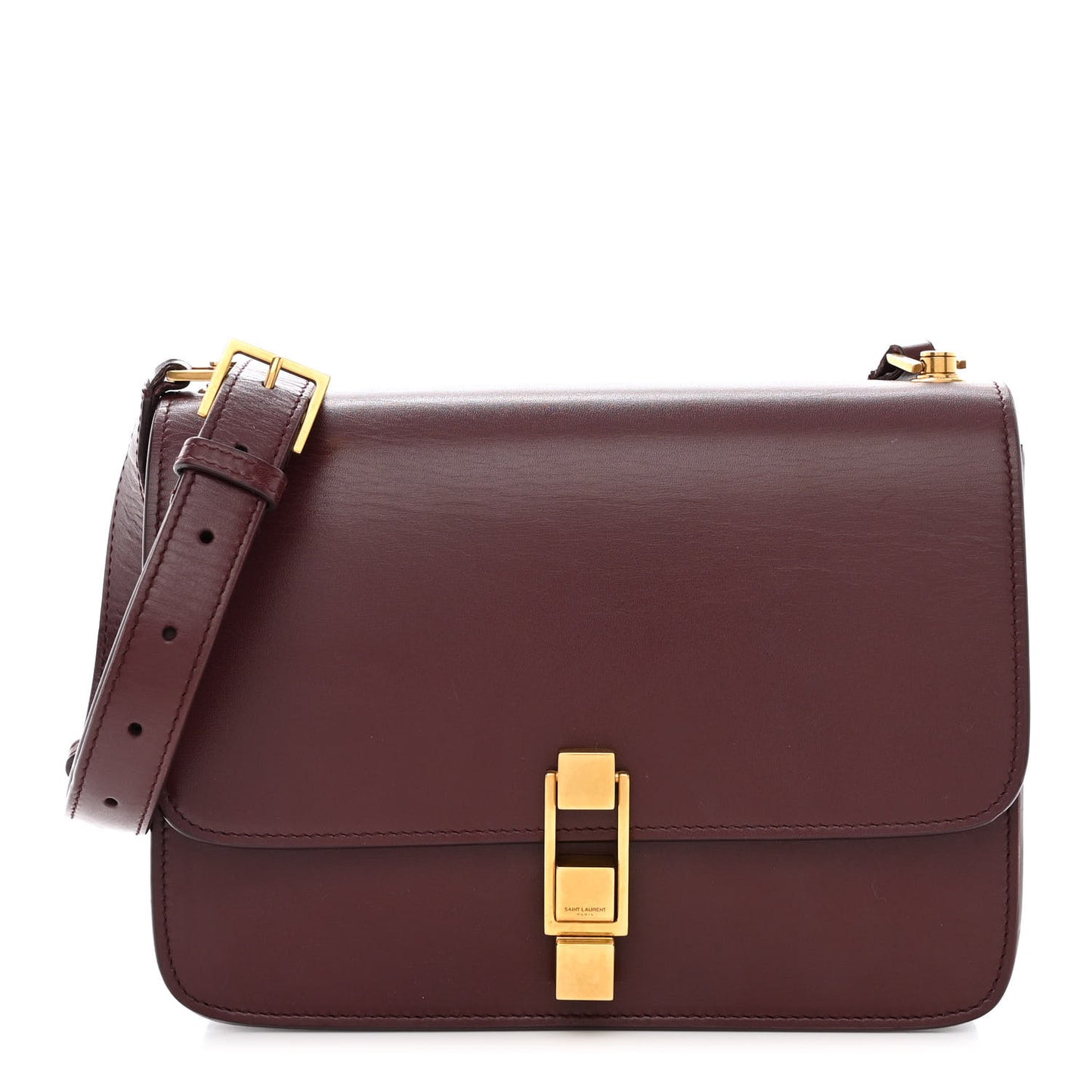 Smooth Calfskin Le Carre Satchel Opyum Red