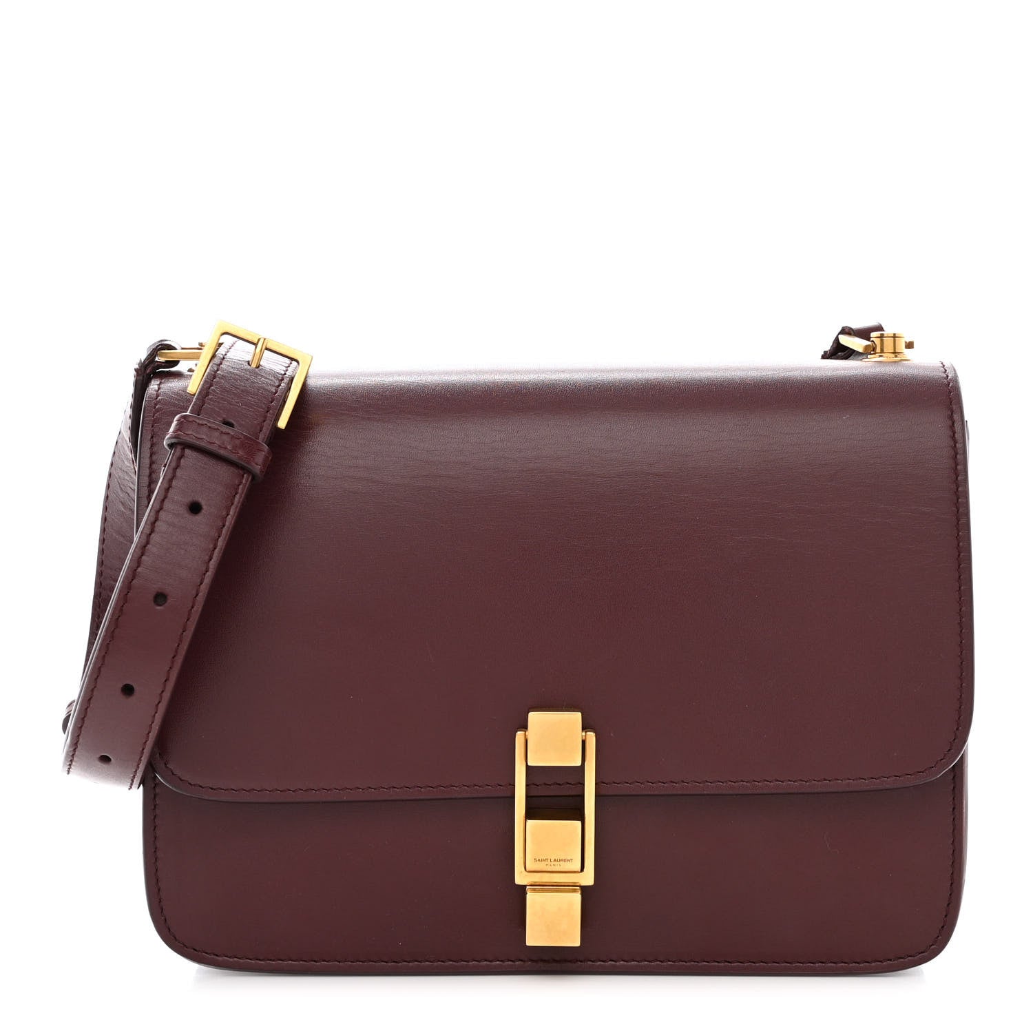 Saint Laurent Smooth Calfskin Le Carre Satchel Opyum Red 1 of 12