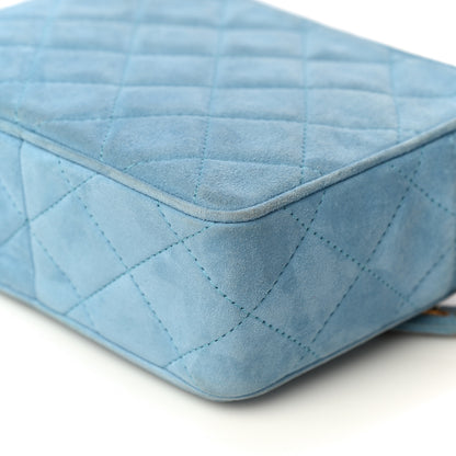 Chanel Suede Quilted Shoulder Bag Light Blue 12 of 20