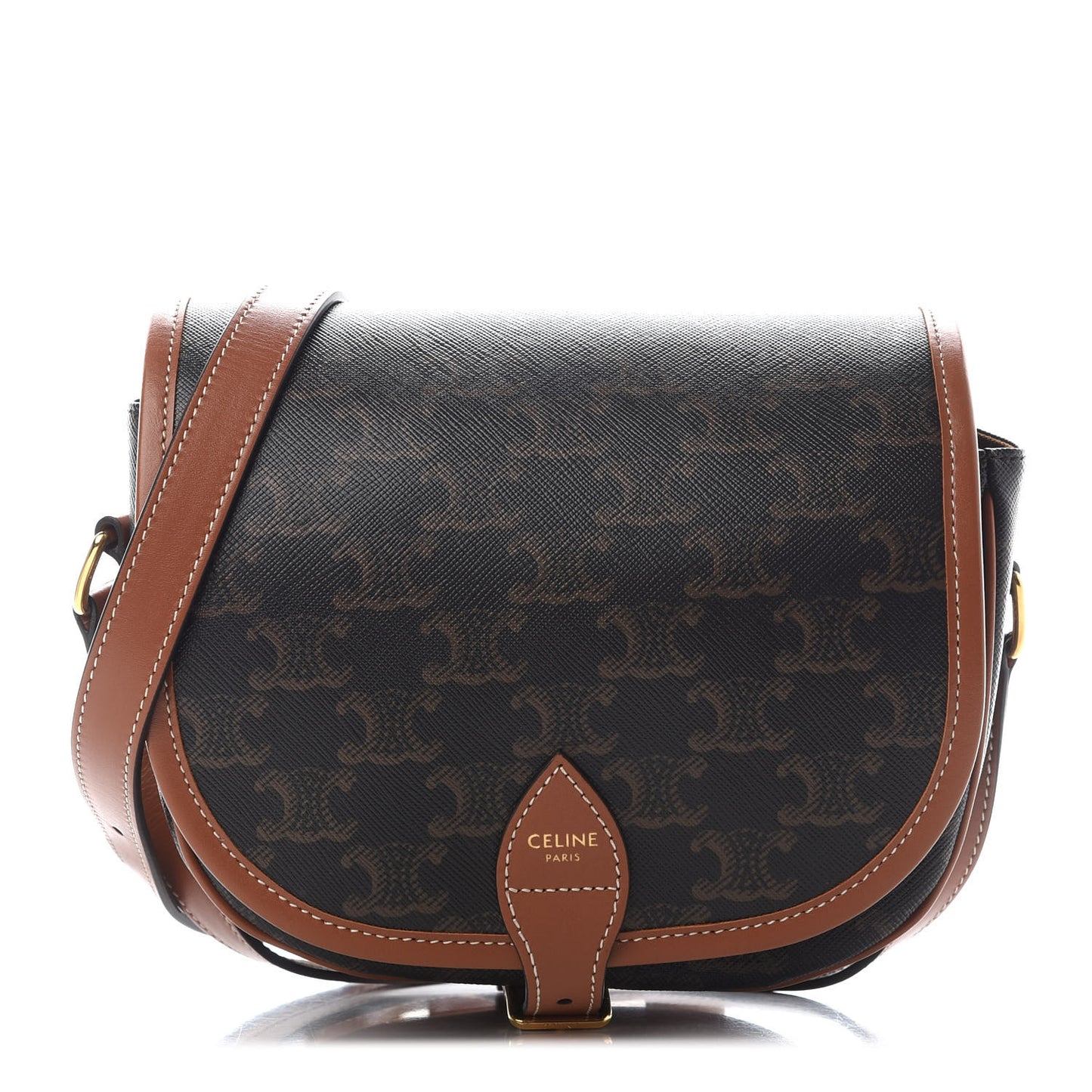 Triomphe Canvas Medium Folco Bag Tan
