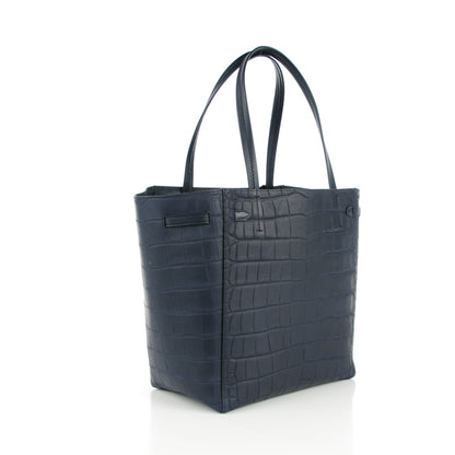 Celine Crocodile Embossed Nubuck Small Belt Cabas Phantom Navy Blue 3 of 7