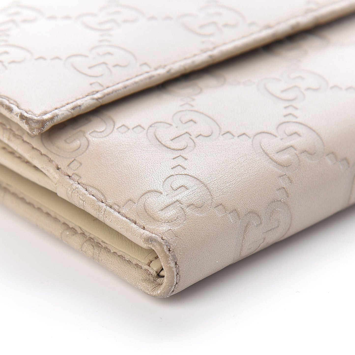 Guccissima Icon Bar French Flap Wallet White