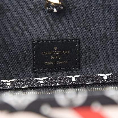 Louis Vuitton Monogram Giant Crafty Neverfull MM Creme Rouge Black 5 of 10