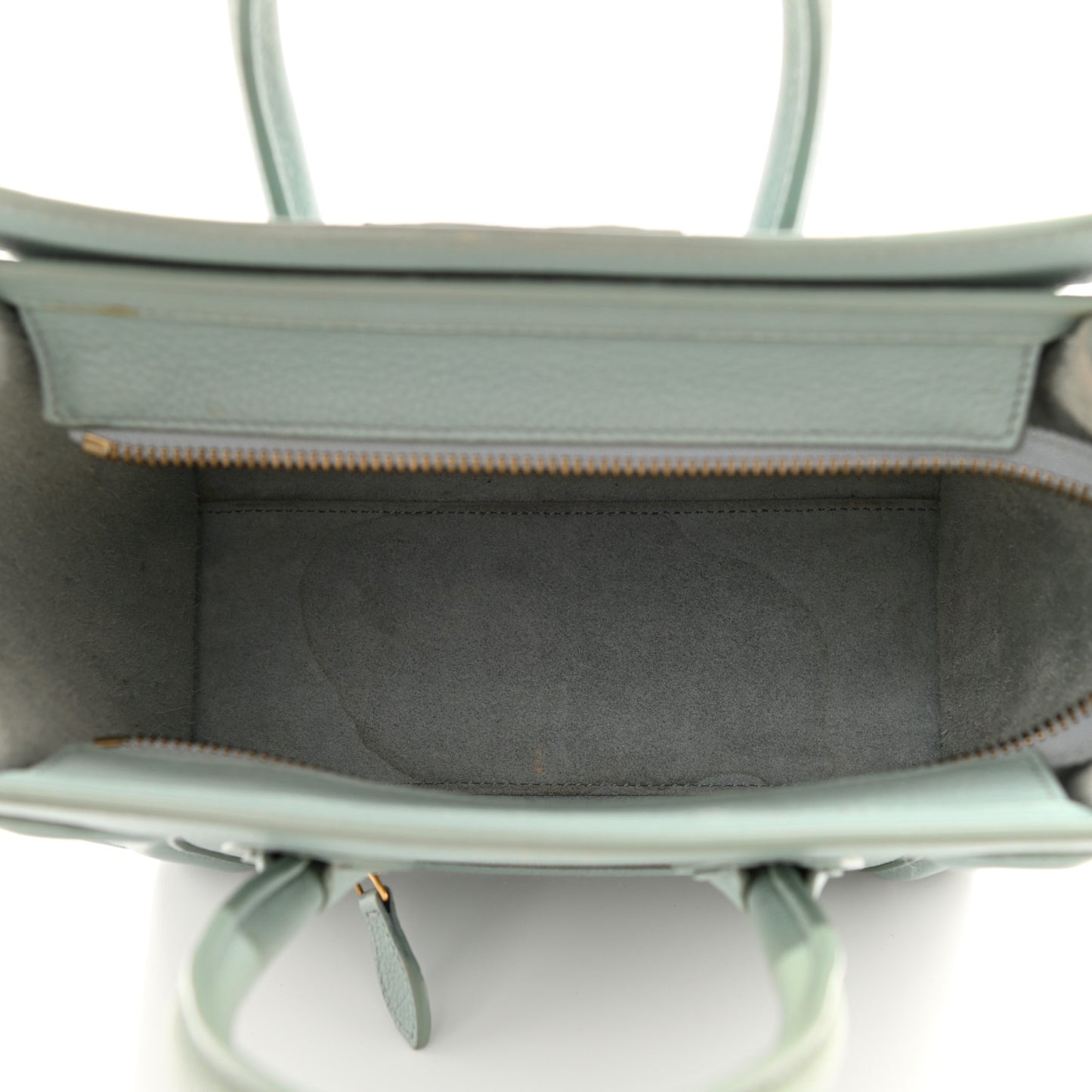Drummed Calfskin Nano Luggage Almond