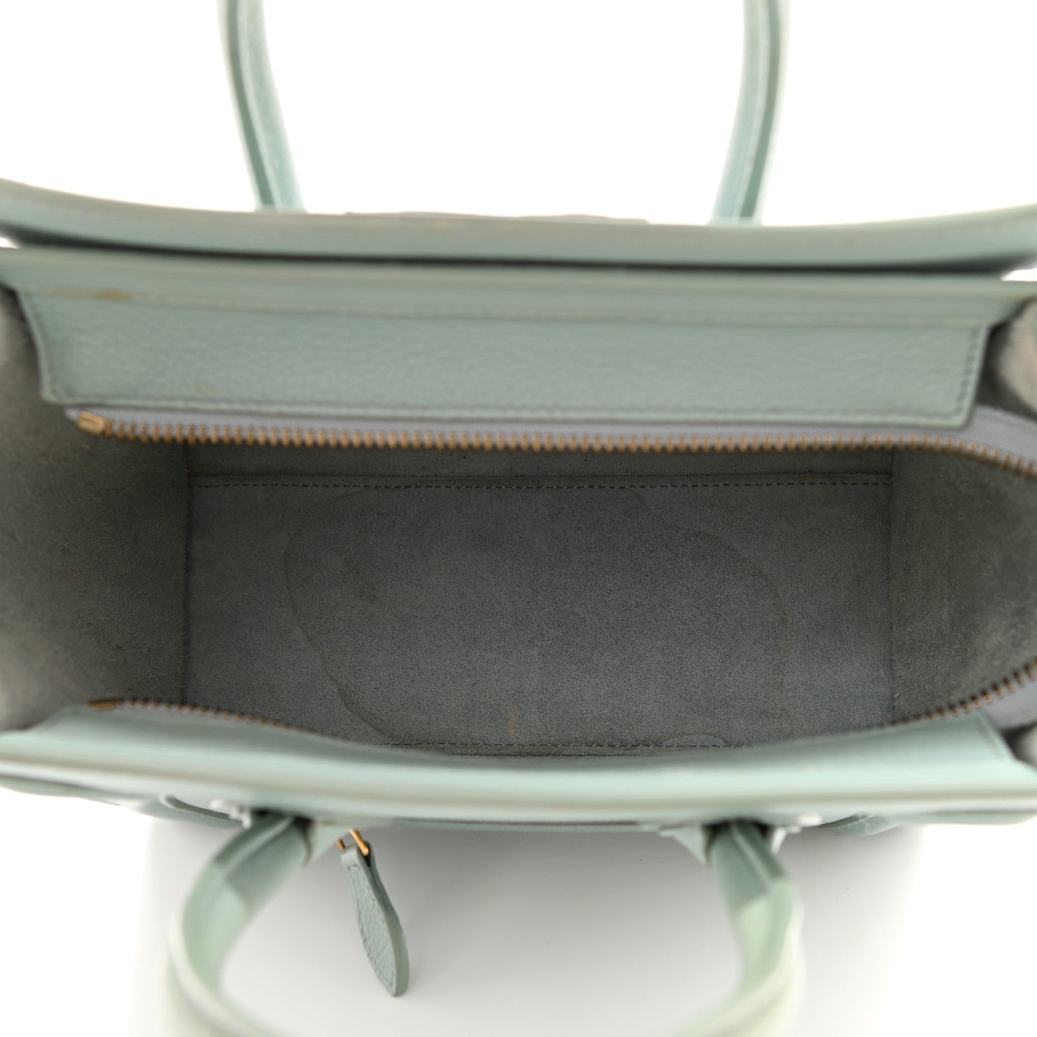 Celine Drummed Calfskin Nano Luggage Almond 5 of 14