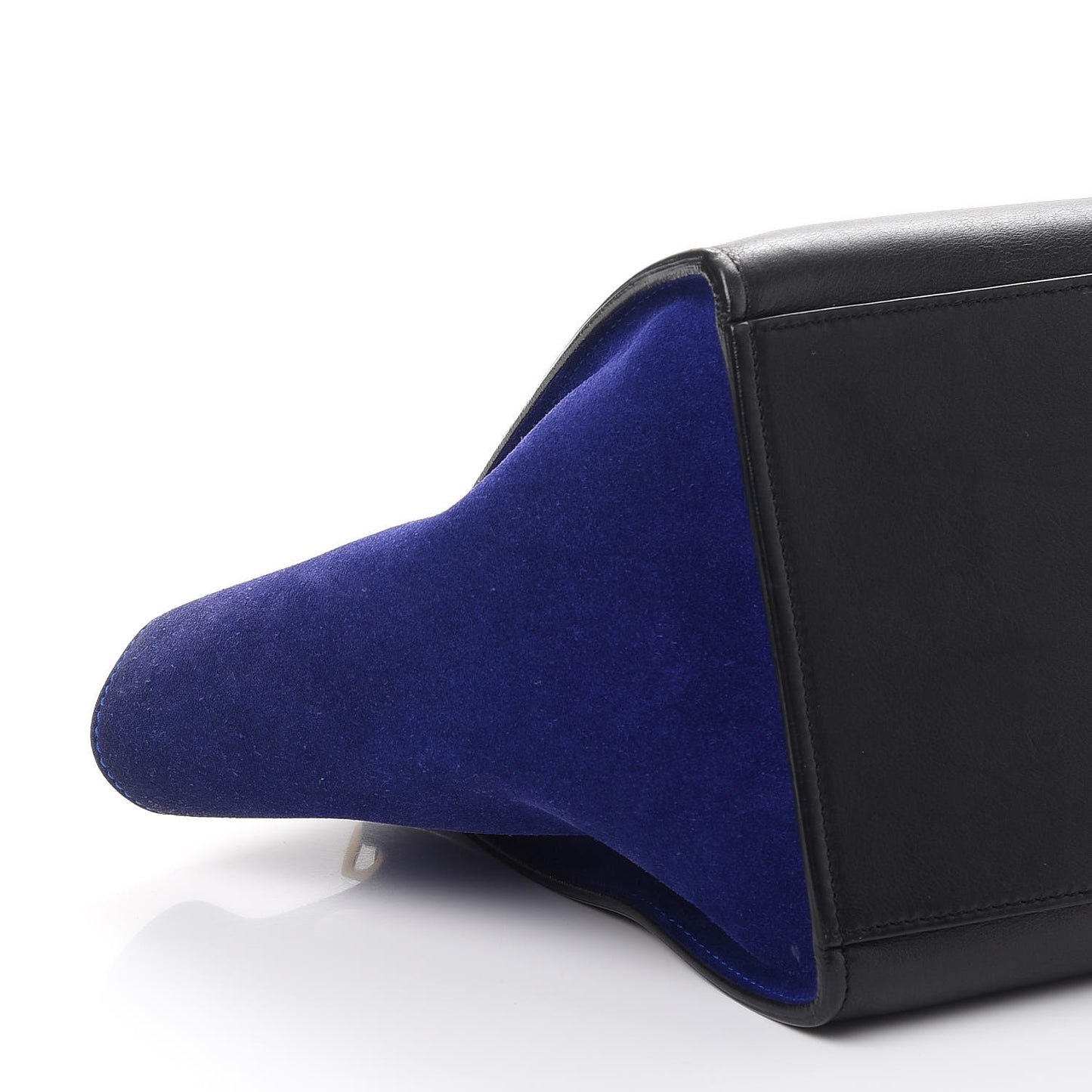 Smooth Calfskin Suede Small Tri-Color Trapeze Indigo