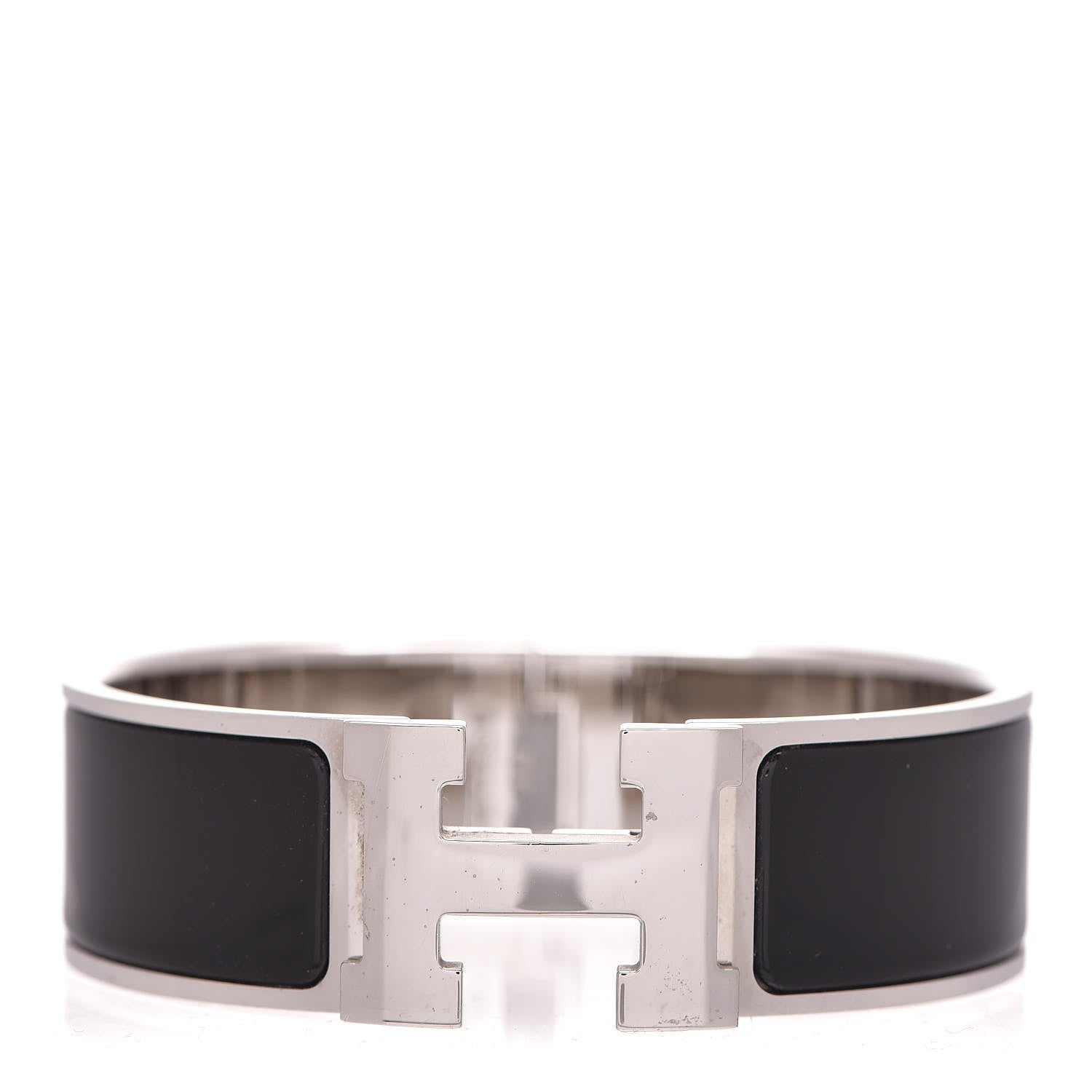 Hermes Enamel Wide Clic Clac H Bracelet GM Black 1 of 5